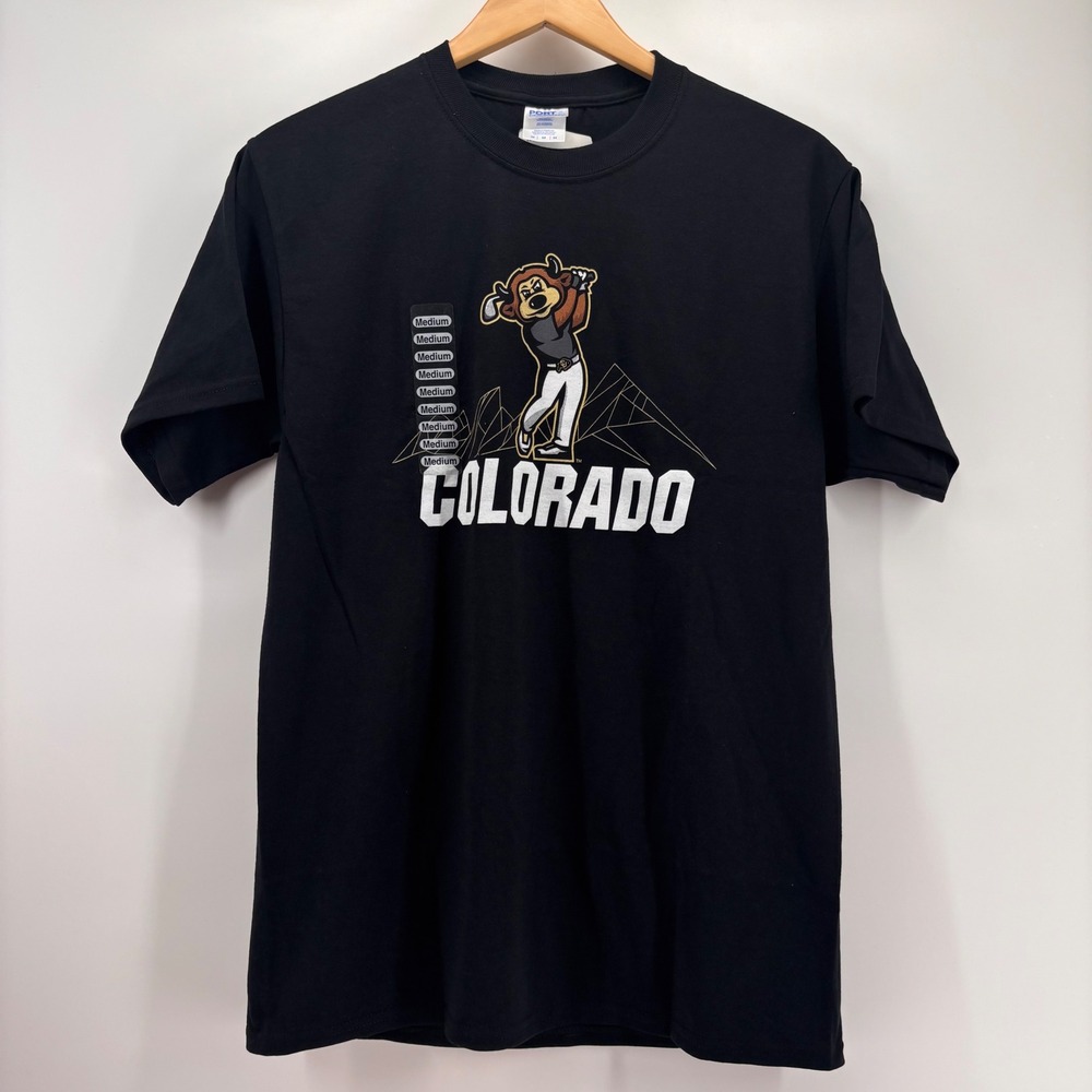 Port & Company Colorado Buffaloes T-Shirt Mens M Black Golf Graphic NWT CU Tee - Picture 2 of 7